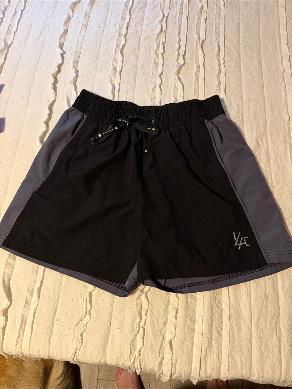 YoungLA Black & Gray Athletic Drawstring Shorts